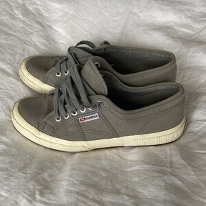 Superga Womens Grey Canvas Sneakers